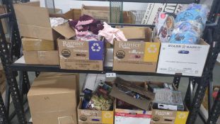Rolling rack: Big box store items: Almond joy, Disney Doorables, lands end clothing, Gift baskets, p