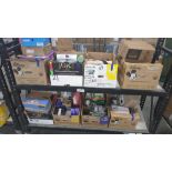 Rolling Rack: big box store items: Chex, Reeses trees, Reynolds liners, Folgers, Hersheys chocolate,