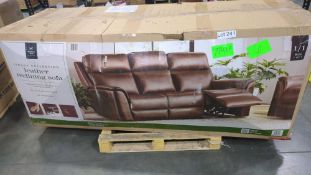 Lennox collection leather reclining sofa