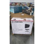 Pallet- Storm tv shell, Philips soundbar with box damage, Stoneware set, Two Panasonic Microwaves, m