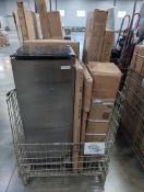 Wire bin- Frigidarie fridge out of box , trampoline piece, pool, console and more