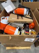Gl- Gatoraid jugs, metal bin, solar panel jackery, Rug pad, stopwatts, books and more