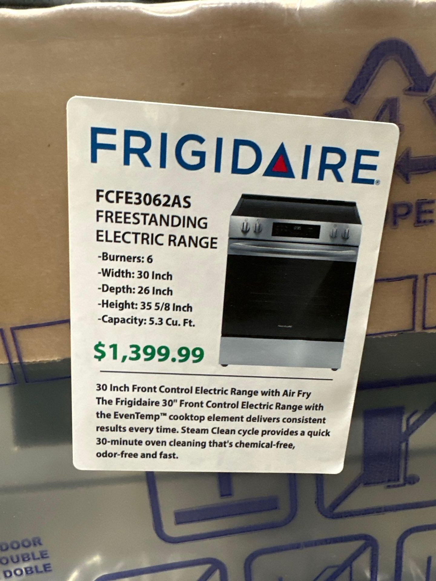 Frigidaire Free standing Electric Range FCFE3062AS