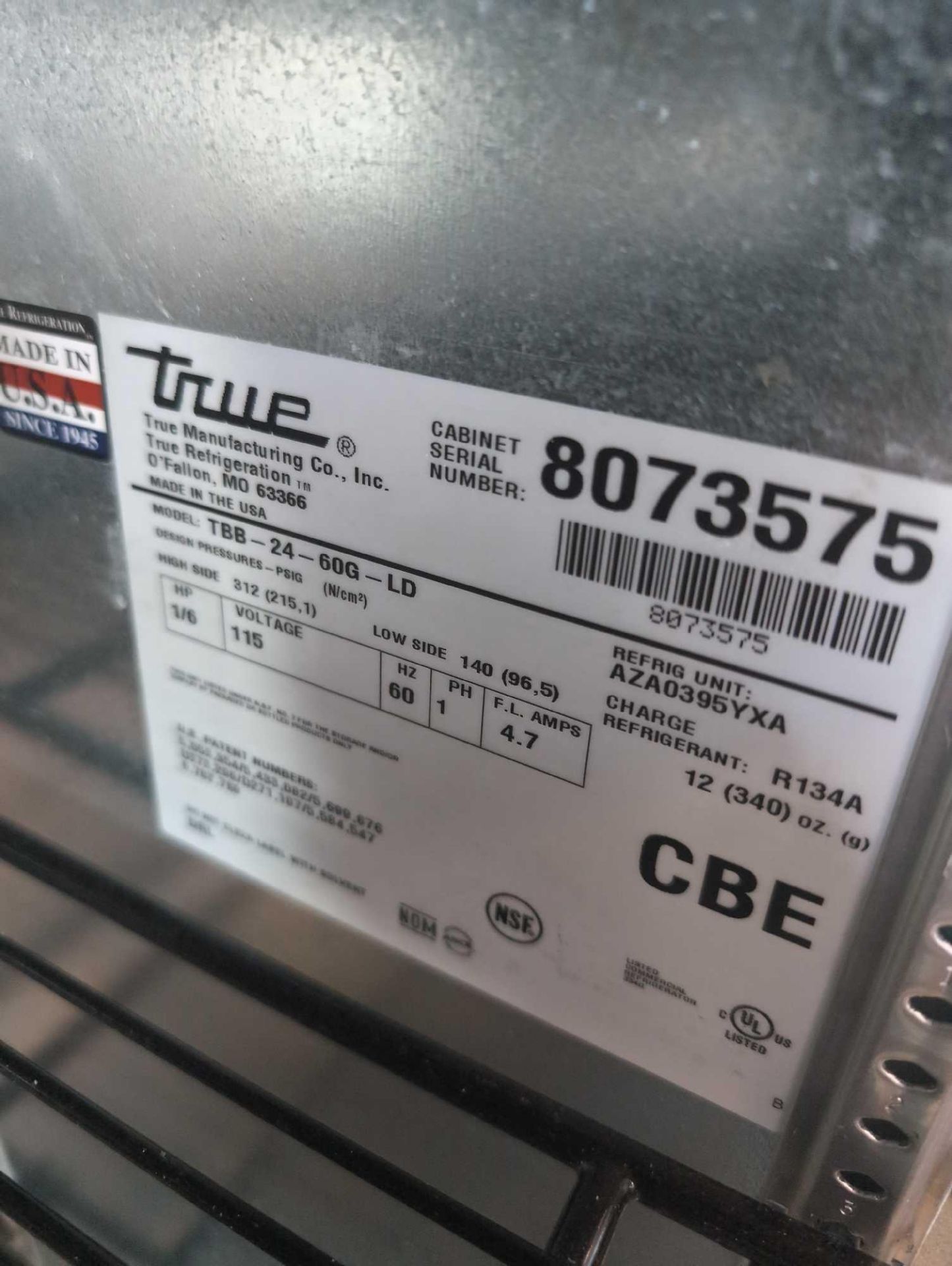 True Under counter 2 door fridge, model: TBB-24-60G-LD - Image 3 of 3