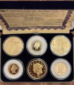 National Collector's Mint 24K Gold Plated 6 coin Tribute Proof Collection