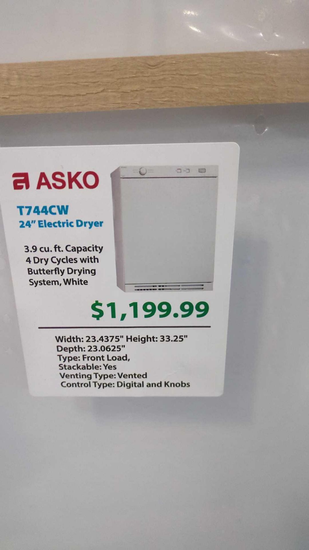 ASKO 24-in electric dryer - Image 2 of 5
