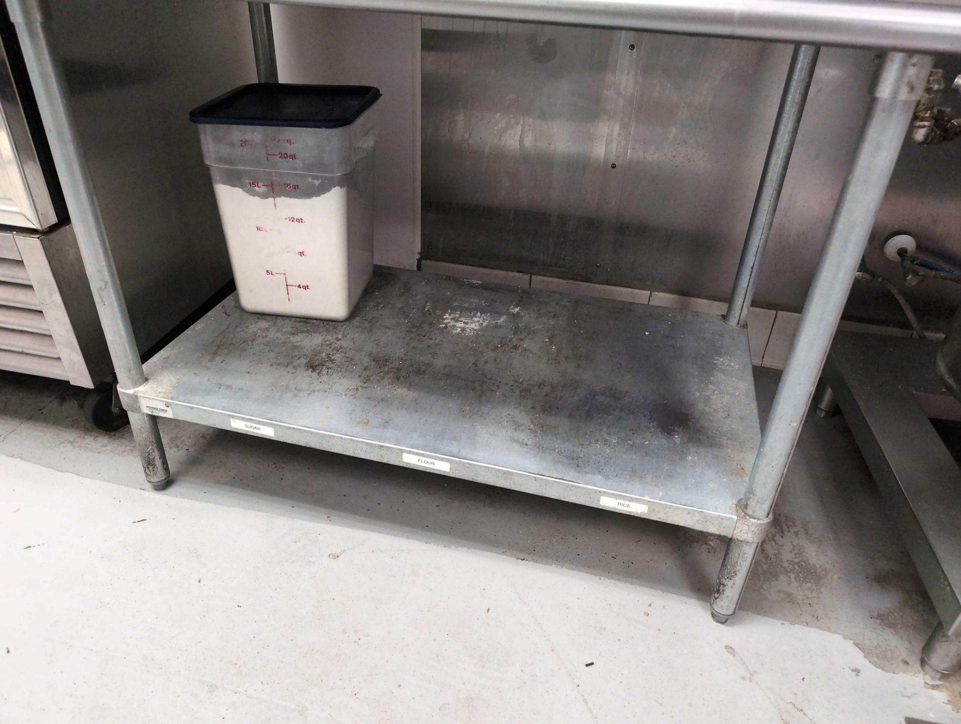 Approx 4' stainless steel table & 2 overhead shelves Address: 11372 S state Street Sandy, UT 84070 P - Image 4 of 5