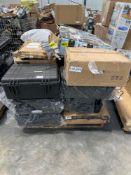 pallet of waterproof cases lifetime portable basketball system appears to be used and other items