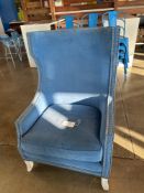 (3) blue high back chairs