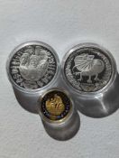 the Sydney 2000 Olympic coin collection, Gold 10 gram coin (.35 oz) and two limited edition silver c