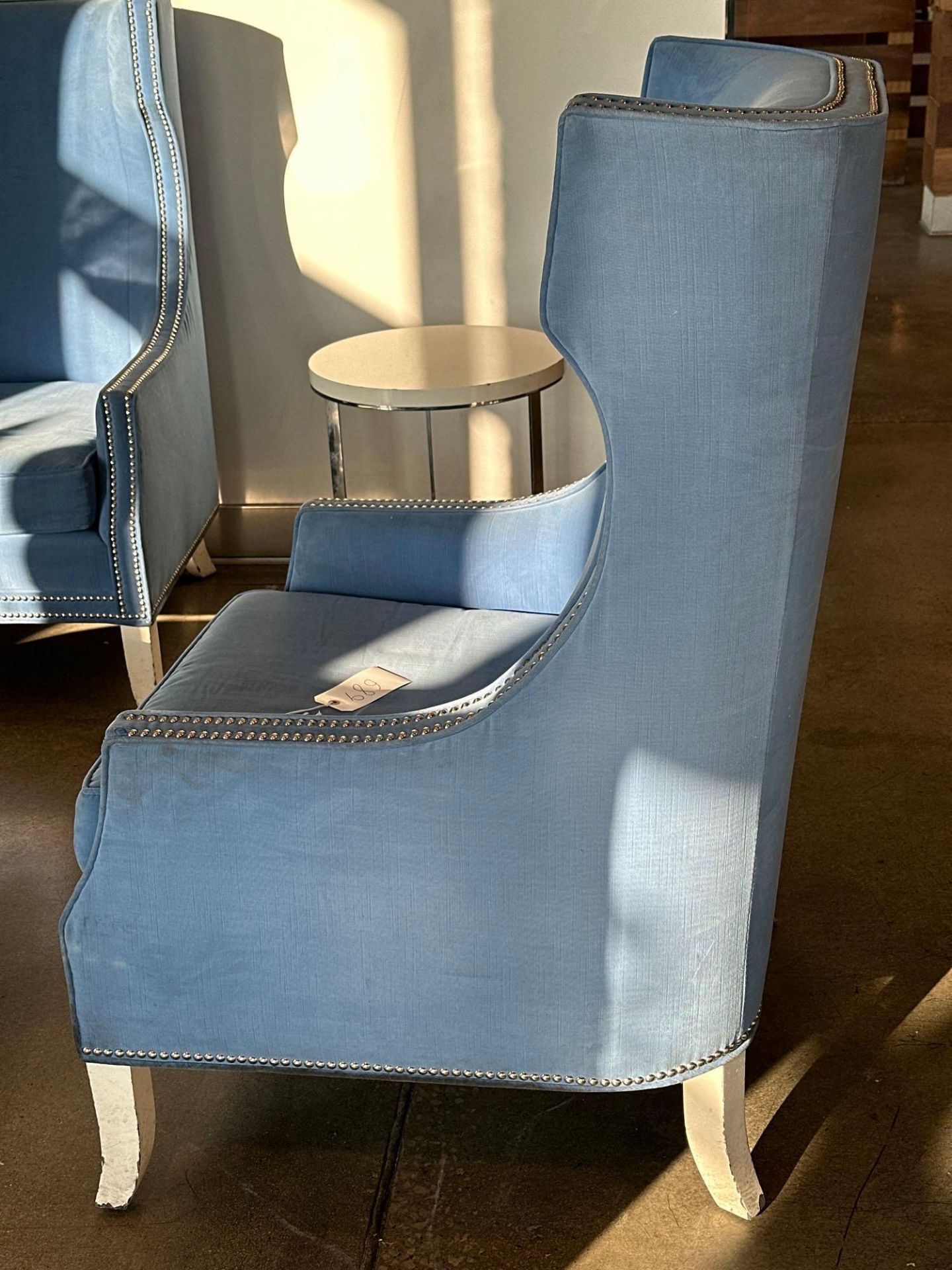 (3) blue high back chairs - Image 6 of 6