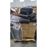 pallet of airtight cases, cherry wooden playpens and more