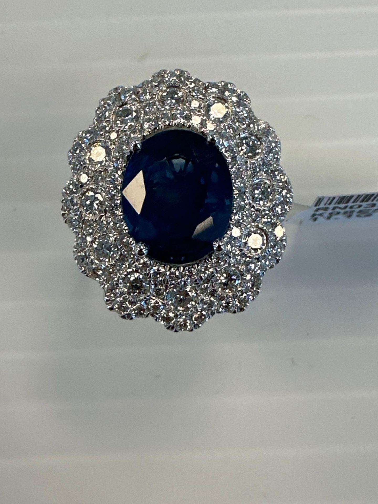 Sapphire & Diamond Ring PT 3.85 cts Sapphire & 1.69 cts Diamond