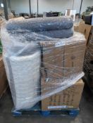 Pallet- Rolled mattress, chair, Westinghouse 5300CV Generator, rug pads, Griddle cover, landscape li