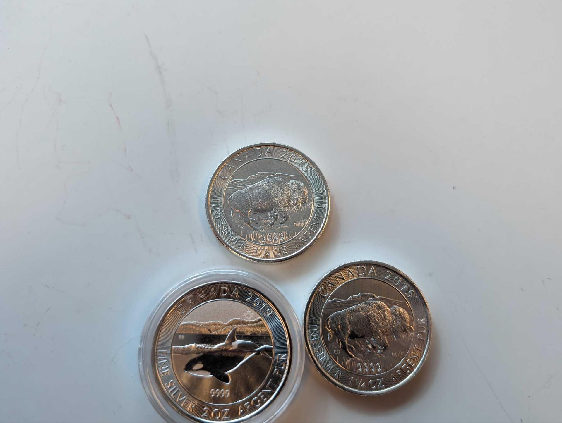 2 oz orca whale and two 1.25 oz buffaloes - Image 2 of 6