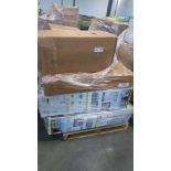 Pallet- Multiple pools, rolled mattress, table, Tire, ac unit, console and more