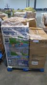 Pallet- Pool, tools cart, swiss toilet, manuals, gas line tube wire and more
