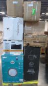 Pallet- big joe chair, Saluspa Monaco, Panasonic Microwave, Primo water dispensers, Flocked 9ft aspe