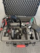 Misc drone pieces, GoPro's, lenses, and case