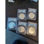 25th anniversary graded Silver Eagle set