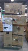 Pallet- Ninja Everclad, Microwave oven, Two Spiderman ride on toys, Multiple Gas Patio Heaters, Flyb