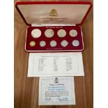 Rare 1984 Commonwealth of The Bahamas Franklin Mint Proof Coin Set, silver