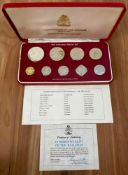 Rare 1984 Commonwealth of The Bahamas Franklin Mint Proof Coin Set, silver