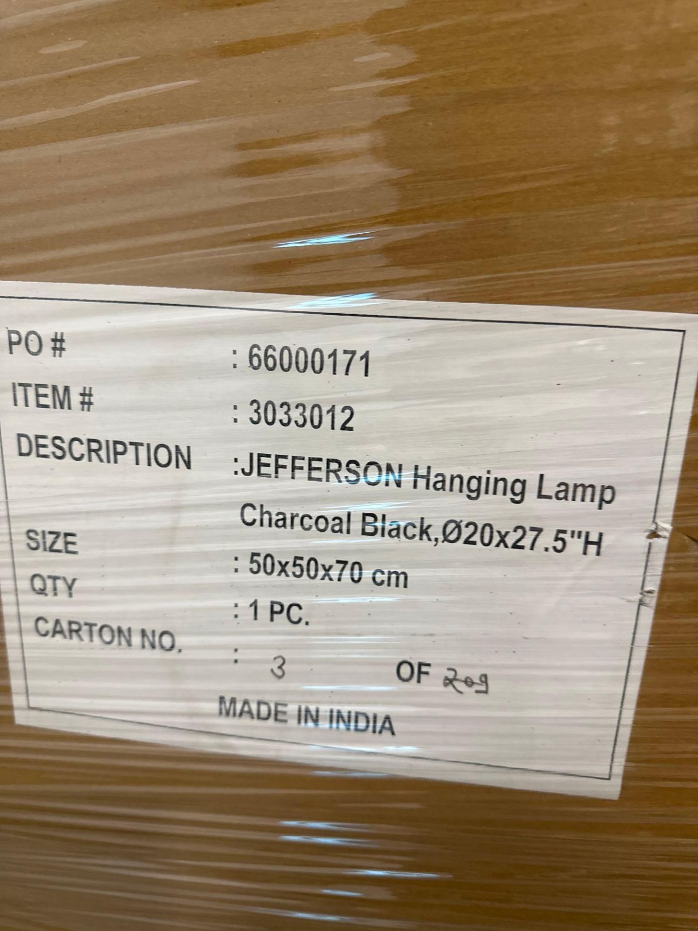 10 Jefferson Hanging Lamp 3033012 - Image 3 of 5