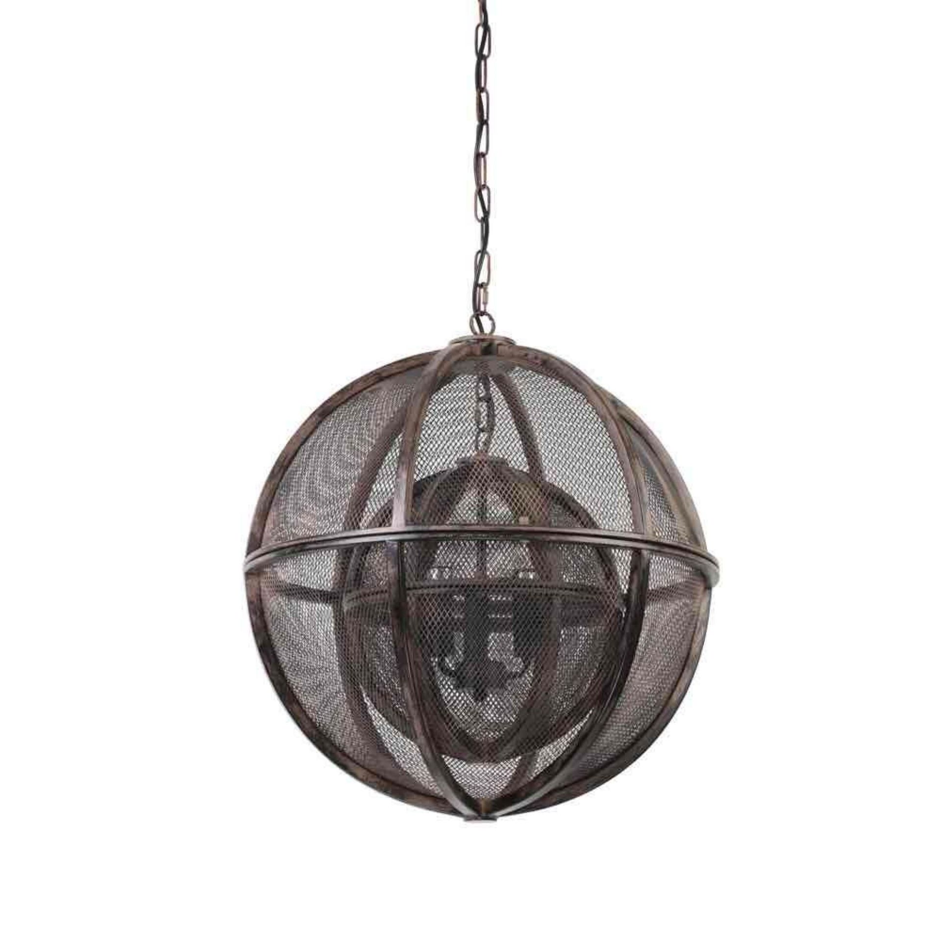 9- LightMakers 3024849 QUERIDA Hanging Lamp Sphere Double Rust