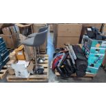 Two pallets-stools, Golf club, Cubii Compact Seated bike, hammocks, and more