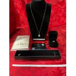 1 Carat Moissanite Size 9, 925 Silver Band, 1 Carat Moissanite Necklace - Display Not INcluded