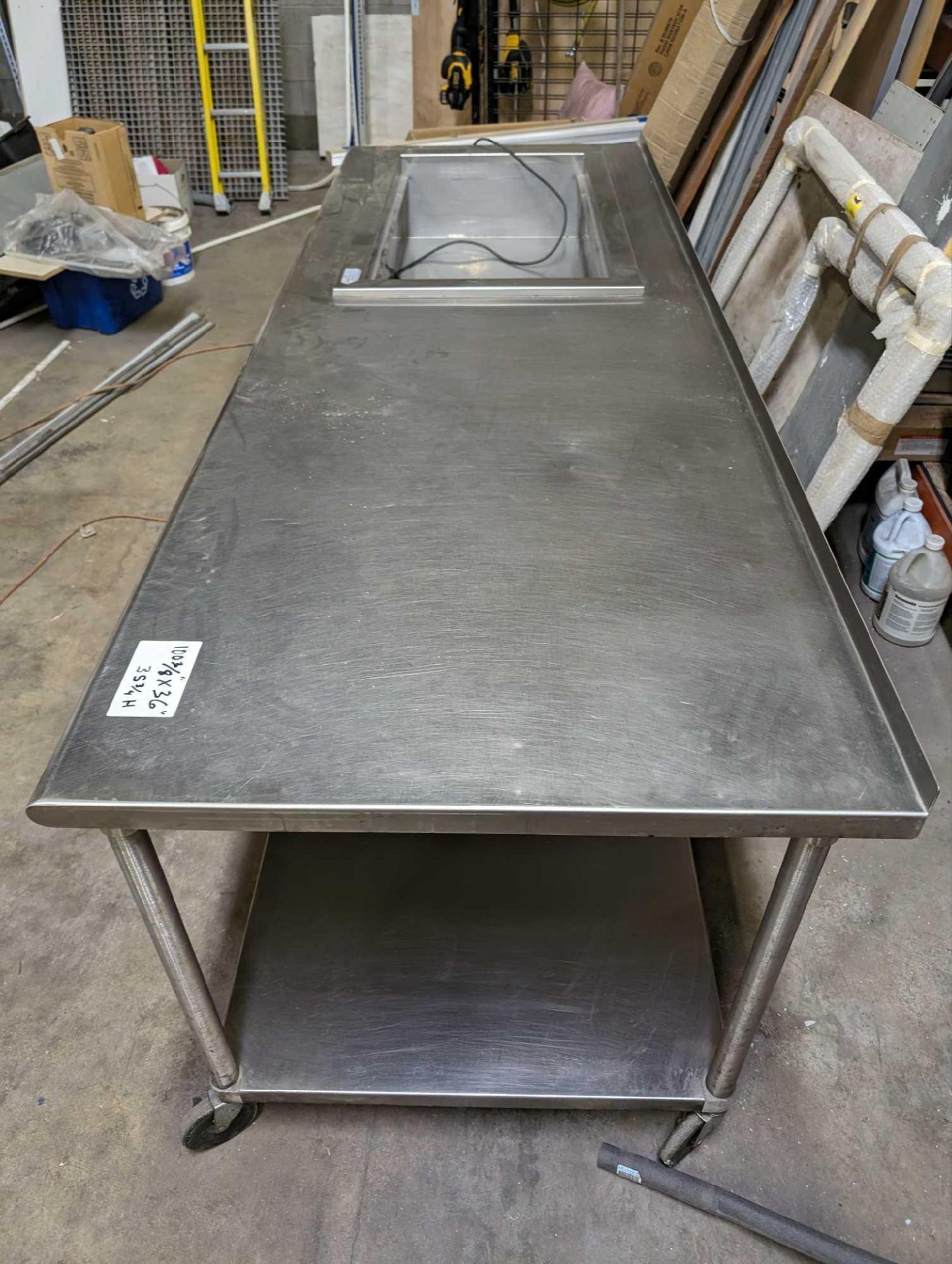 stainless steel table with drop in sync and cooler. 3785 west 1987 South Pickup: Thursday 3-5 & Frid - Image 4 of 6