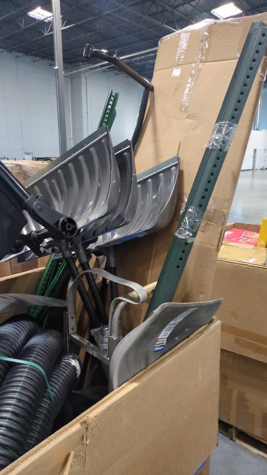 Broom, shovel, Strolled, Drainage tubing, dolly, axe and more