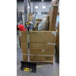 Fencing , snow shovel, Mounting brackets, Rug, Flooring, boxes and more