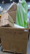 Deli containers, sled, candles, dvds, saucer, bedding, pillows and more