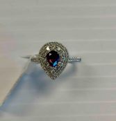 Kashmir Sapphire & Diamond Ring Platinum 0.99 cts Sapphire & 0.66 cts Diamond