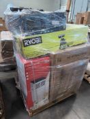 Ryobi universal miter saw, hover one, Frigidaire 3-in-1 portable air conditioner, burrow corner and