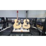 Acoustic Cutaway Guitar and Acoustic Guitar w/ stands and gig bag