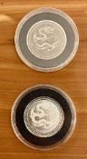 2- 2024 Samoa Year of the Dragon 1/2oz silver coin and one 1/2oz silver antiqued coin