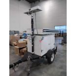 mobile surveillance trailer with solar panels and camera