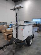 mobile surveillance trailer with solar panels and camera