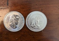 (2) Canadian 2017, 1.5oz Silver coins