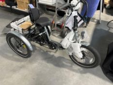 XP Lectric Trike electric, fender is rubbing against wheel, no charger, open box
