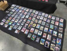 table lot of signed trading cards