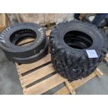 two Hoosier tires and off-road tires