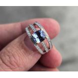 Blue Sapphire & Diamond Ring 1.97ct Sapphire, 0.48ctw Diamonds