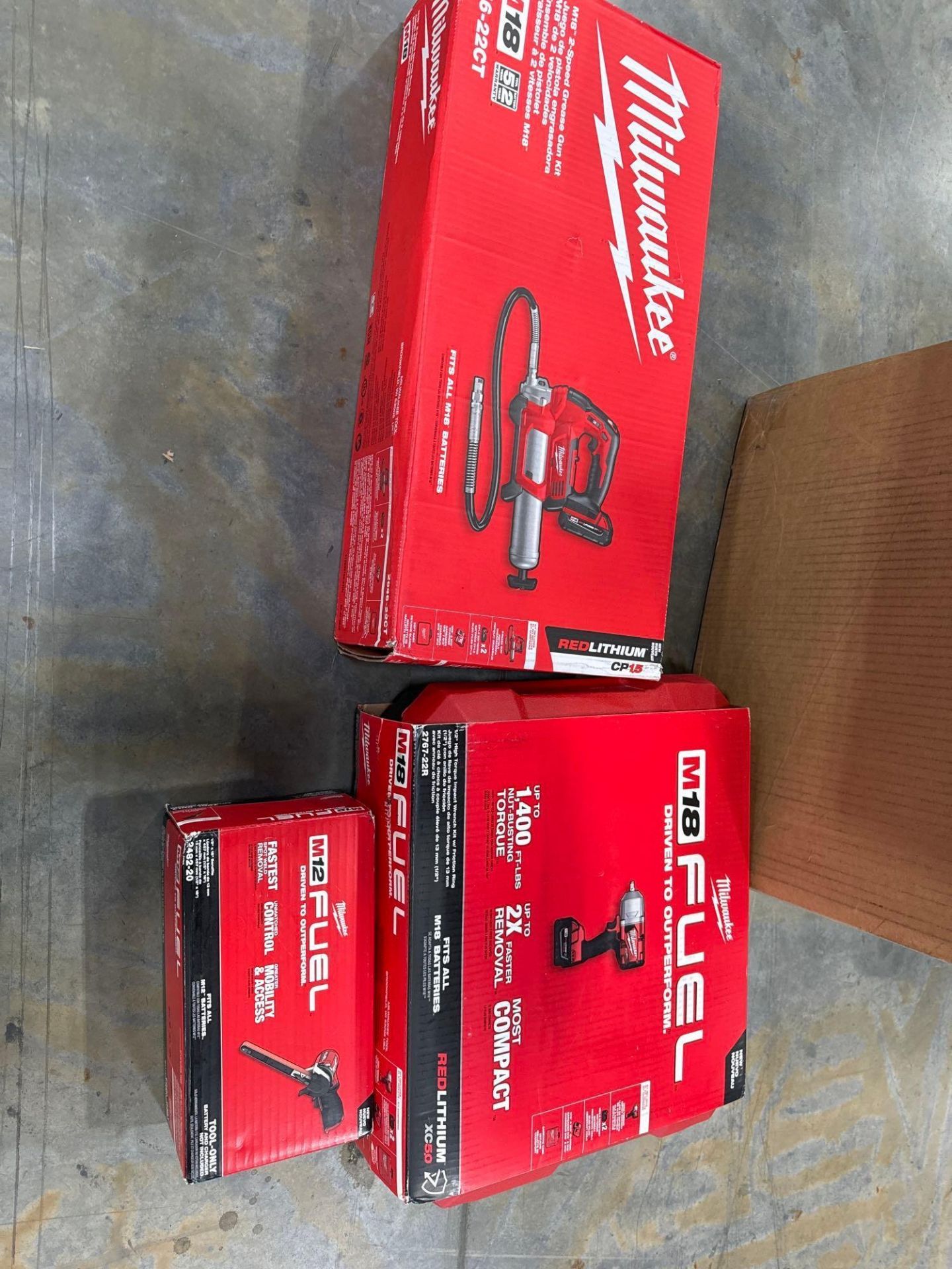 *Milwaukee Grease Gun, Sander and torque impact wrench