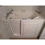 used safe economy 53"" left drain walk-in Whrilpool bathtub w/ jets.  (handheld shower is broken) (w