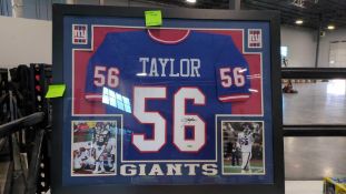 *Lawerence Taylor Giants Signed jersey in frame, Tristar authenticated