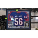 *Lawerence Taylor Giants Signed jersey in frame, Tristar authenticated